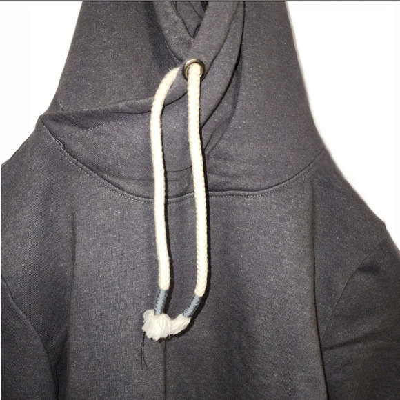 Crossover Hoodie by Lilly & Lottie, Gray, Extra Small with Thumbholes - Like New - Picture 5 of 9